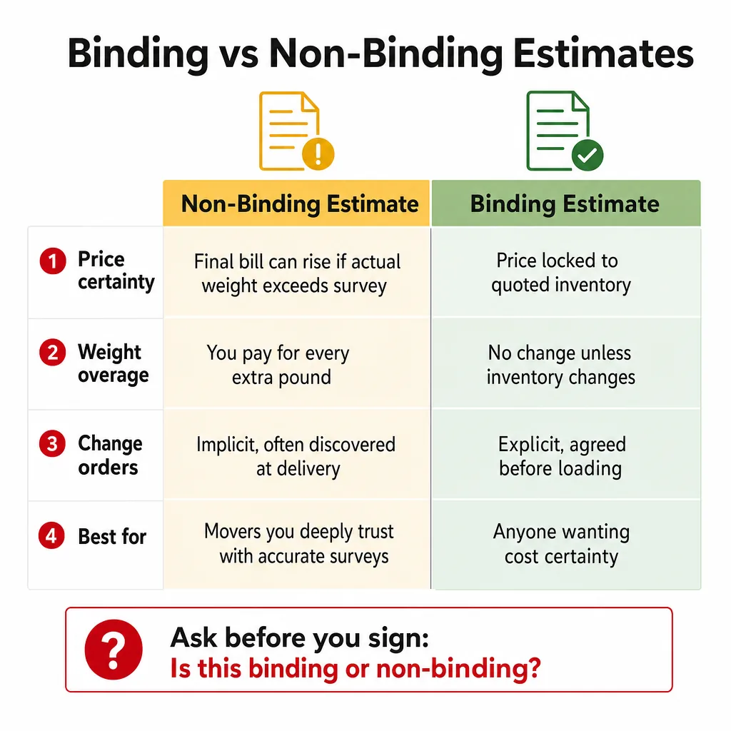 Binding vs Non-Binding Estimates: Read This Before You Sign Anything