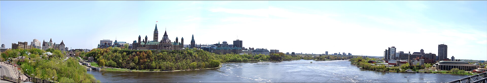Ottawa skyline with Parliament Hill on the river